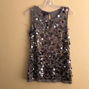 Grey sequined top - INC Medium